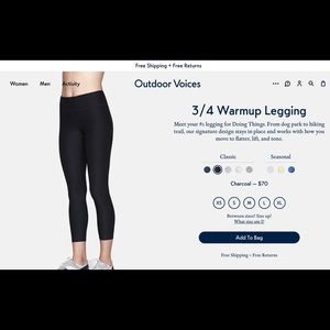 Outdoor Voices 3/4 Warmup leggings